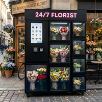 Distributeur automatique de fleurs JOYVEND, 8 portes, contrôle par IA, écran tactile LED, design personnalisable, options de paiement multiples, télécommande