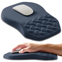 Tapis de souris ergonomique en mousse à mémoire de forme pour le gaming, confortable pour le bureau à domicile, avec repose-poignet et base antidérapante en PU et silicone, pour clavier PC