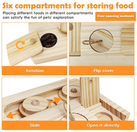 Jeu de puzzle interactif en bois moderne pour lutter contre l'ennui, avec divers bols, pour hamsters, cochons d'Inde, lapins, rats, chats, chiens, riche en divertissement
