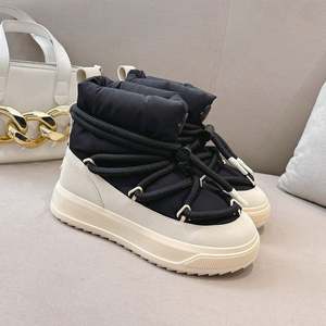 Solid-color Classic Versatile <b>Snow</b> <b>Boots</b> with Added Insulation for Warmth, Thick Sole for Height, and <b>Snow</b>-proof Design - Product Image 2