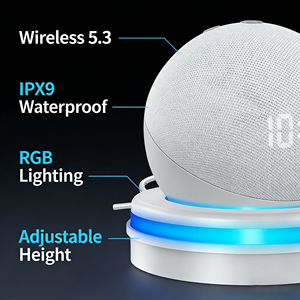 Base de Escritorio para <span class=keywords><strong>Echo</strong></span> Dot 4ª/<span class=keywords><strong>5</strong></span>ª <span class=keywords><strong>Generación</strong></span>, RGB, Altura Ajustable, Organizador USB, Inalámbrica, Resistente al Agua <span class=keywords><strong>5</strong></span>.3 IPX9 - Product Image 3