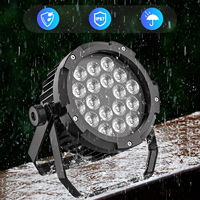 6 projecteurs PAR LED 18x10W IP65 RGBWA+UV étanches avec flight case pour scène, discothèque, DJ, bar, performance