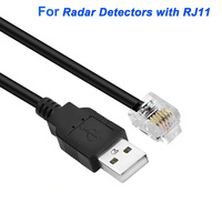 Cable de Alimentación USB a RJ11 para Detector de Radar de Coche, Cámara DVR, GPS, Amplificador de 5V a 12V, 1.5M