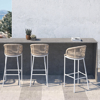 Tables et chaises de patio extérieur Resorts Restaurant Table ronde en alliage d'aluminium Hôtel Balcon Chaise de loisirs Chaise de bar Patio