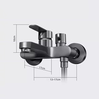 Robinet de salle de bain mural monocommande en laiton contemporain, avec douchette à jet pluie, ensemble mitigeur de douche - Meilleures ventes
