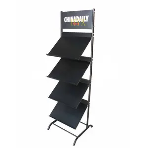 מכירה לוהטת 4 tier A3 דיוקן מתכת רצפת stand/A3 ספרות תצוגת מדף