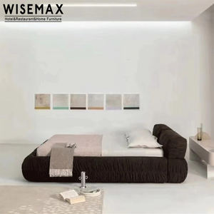 Muebles de cama con marco de madera sólida, tela de esponja, cama de matrimonio para dormitorio - Product Image 4
