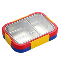 Boîte à lunch Maxcook 2 compartiments 700 ml, anti-fuite, en acier inoxydable 316L, boîte à lunch pour enfant, boîte bento pour l'école