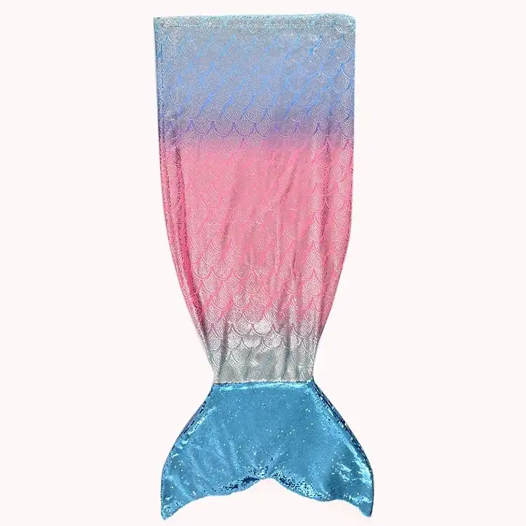 Lightweight Mermaid Blanket Glittering Flannel Mermaid Tail Blankets for Kids Teenagers Adults