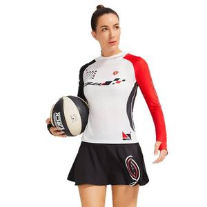 Top fino de verano con capucha para correr para mujer, Camiseta estampada de secado rápido con mangas largas transpirables para deportes al aire libre - Product Image 6