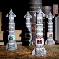 Jeu de dés polyédriques en alliage de zinc en forme de fusée avec design à angle droit pour les jeux de rôle, les donjons et dragons, l'échecs et les jeux de cartes