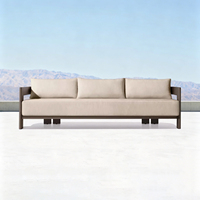 Modernes Aluminium-Outdoor-Sofa-Set mit Wasserfesten Schnelltrocknenden Kissen, Langlebige Umweltfreundliche Gartenmöbel für Villa und Hof