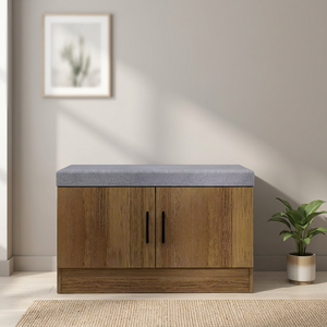 Furnizone Modern Chipboard Storage Shoe Cabinet with Soft Cushion for Home Hallway Entry L810 X D400 X H500MM - Product Image 2