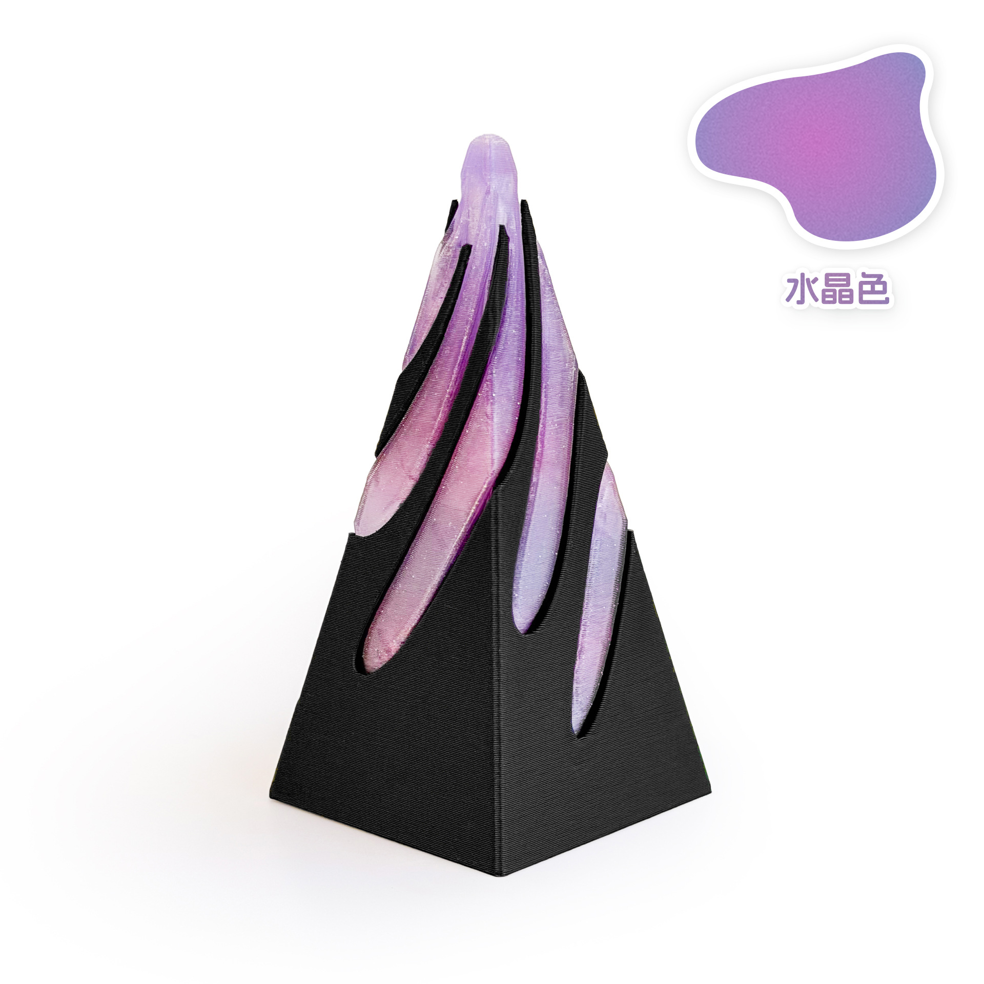 Niveles piramidales negros + color cristal aleatorio