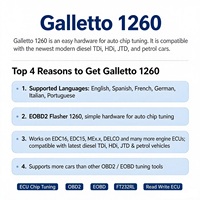 Programmateur EOBD Galletto 1260, câble USB OBD2, puce FT232RL, outil de flashage ECU pour Audi, VW, BMW, Citroën, Peugeot, Fiat, Alfa Romeo, Seat