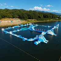 Parcours d'obstacles aquatiques flottants commerciaux d'été à fort retour sur investissement, parc aquatique gonflable flottant, parc aquatique gonflable flottant