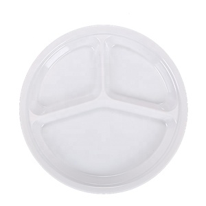 <span class=keywords><strong>Assiette</strong></span> en mélamine à 3 compartiments de 10 pouces pour la restauration, idéale pour la portionnement sûr des aliments et la diététique - Product Image 1
