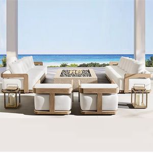 <span class=keywords><strong>Set</strong></span> Divano da <span class=keywords><strong>Esterno</strong></span> di Lusso Moderno in Legno Massello di Teak con Struttura in Alluminio Resistente alle Intemperie e Mobili da Giardino con Contenitore - Product Image 2