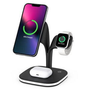 Hot 5 in 1 Magnetic Wireless Charger Stand 15W Fast Charging With Night Light Desktop Station for Phone Watch Earphone Wholesale - Product Image 1