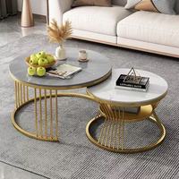 Ensemble de table basse moderne avec plateau en quartz noir et pieds en acier inoxydable, design durable pour le salon et la chambre à coucher