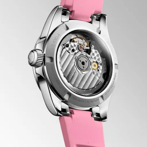 Montre mécanique automatique pour femmes avec index en forme de bâtonnets, bracelet en caoutchouc, affichage de la date, verre saphir, Longinesing - Product Image 1