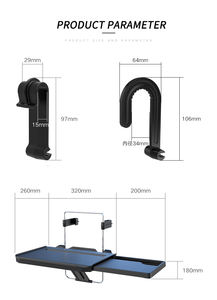 Table de voiture volant manger chariot de travail boisson nourriture café porte-marchandises plateau voiture ordinateur portable bureau support Table de siège - Product Image 6