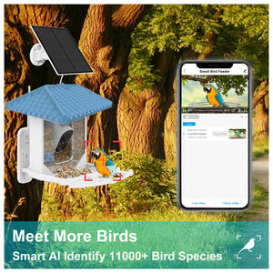 Caméra d'alimentation d'oiseaux WiFi AI extérieure Identifier les espèces d'oiseaux Capture automatique Vidéos Caméra solaire intelligente <span class=keywords><strong>mangeoire</strong></span> d'oiseaux - Product Image 2
