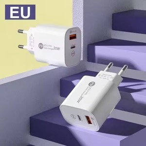 Un <span class=keywords><strong>bloc</strong></span> de charge rapide pour <span class=keywords><strong>iPhone</strong></span> <span class=keywords><strong>bloc</strong></span> de chargeur mural USB C 20W, double port de type CWall chargeur USB enfichable 20W PD & QC3.0 USB - Product Image 5