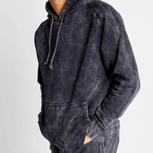 Sweat-shirts pour hommes à faible MOQ, délavés à l'acide, pour l'hiver, streetwear décontracté, tissu doux, sweat-shirts délavés à l'acide confortables pour hommes - Product Image 2