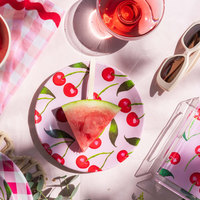 Sweet Cherry Collection Assiettes à dessert Set de 4 service de vaisselle rose Set de 12 plats