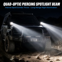 Projecteur de travail LED quadruple 3 pouces 40W, étanche IP68, pour conduite tout-terrain, feux de brouillard pour 4x4, camion, pick-up, SUV, tracteur