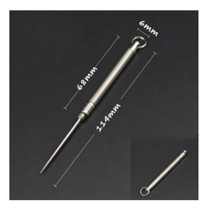 Combinaison <span class=keywords><strong>de</strong></span> cure-dents en alliage <span class=keywords><strong>de</strong></span> titane portable avec conteneur intégré Cure-dents EDC durable et non jetable - Product Image 2