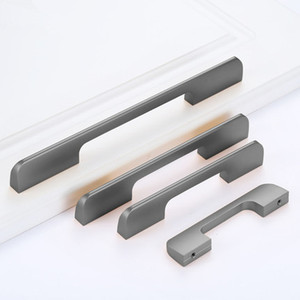 T-Shaped Aluminum Alloy Cabinet Handle Gray <b>Black</b> Minimalist Wardrobe <b>Door</b> Handle Durable Electroplated Surface - Product Image 1