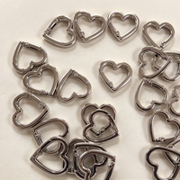 Anneau de fermeture à ressort en forme de cœur en métal, mousqueton cœur ouvrable en alliage de zinc, accessoires de bricolage pour porte-clés, sacs à main et bijoux