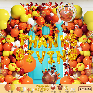 Rượu Vang Đỏ Trắng Vàng Sinh Nhật Bóng Chủ Đề Maple Lá Giấy Phế liệu Nhôm Lá Cao Su Bóng Vòm Thiết Lập Cho Thu Hoạch Lễ Hội - Product Image 5