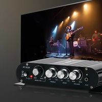 Amplificateur Stéréo Hi-Fi Mini Métal 2.1 Canaux ST-838 avec Adaptateur d'Alimentation 12V pour Musique Surround DJ
