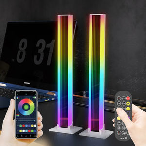 Lampe d'ambiance de bureau LED RGB avec télécommande Bluetooth, rythme musical, veilleuse, miroir, lampe décorative pour salle de jeux et TV - Product Image 1