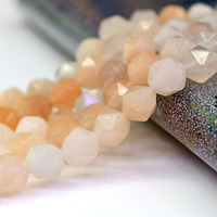 Perles de pierre naturelle à facettes, Aventurine rose pêche, perles taillées en diamant pour la fabrication de bijoux