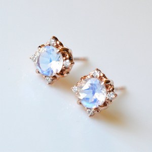 <span class=keywords><strong>De</strong></span> Primera Ley pendientes <span class=keywords><strong>de</strong></span> plata y oro rosa para mujer, aretes pequeños, plata esterlina 925, Circonia cúbica, zirconia, circonita, zirconita, circón, 14K - Product Image 3