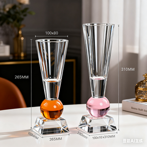 Large Traditional Style Crystal <strong>Vase</strong> Handmade High Quality Customized Color &amp; Size Home Wedding Office Tabletop Flower <strong>Vase</strong> - Product Image 4