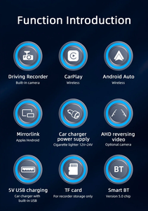 8.1 Inch Màn Hình Cảm Ứng Màn Hình 4K + 1080P Không Dây Carplay <span class=keywords><strong>Android</strong></span> Tự Động Bluetooth-Tương Thích Dash Cam Được Xây Dựng-Trong Loa - Product Image 4