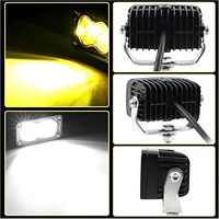 Luz de trabajo LED de doble cabezal de 3 pulgadas y 20W, color ámbar y blanco, súper brillante, con haz combinado, para parachoques de camión, piezas todoterreno