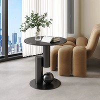 Table basse en pierre de style crémeux, plateau en dalle de pierre, design minimaliste, finition luxe léger, pour salon ou chevet, garantie 1 an