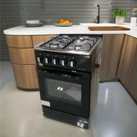 Four à gaz automatique multifonctionnel à quatre brûleurs avec gril et convection, en verre trempé monobloc, pour la cuisine domestique