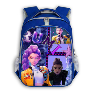 Zaino K-pop Witch con strisce riflettenti, blu scuro, a cartoni animati, grande capacità, leggero, per la scuola primaria, con chiusura a cerniera - Product Image 4