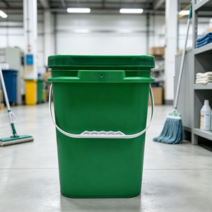 Baril carré en plastique grande capacité, seau carré durable avec poignée pour emballage industriel, stockage alimentaire, conteneur de liquides - Product Image 1
