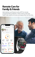 Montre connectée ECG 1,43 pouces AMOLED avec moniteur de santé IA, tensiomètre à pompe à air, fréquence cardiaque, SpO2, détection de fatigue, SOS et suivi d'activité
