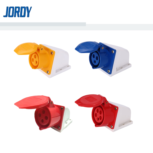 IP44 Waterproof Dustproof CE for Wall Mount Socket JORDY 32A 3P/4P/5P Industrial Surface Mounted Outlet