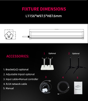 ANDY Driezijdige Verlichting Onderkap 120W 4ft Lineaire LED Kweeklamp met IP65 Waterdicht