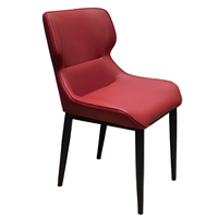 Ensemble de chaises de salle à manger en métal au design simple et luxueux contemporain et table de salle à manger avec revêtement en cuir pour la vente en gros de meubles de maison